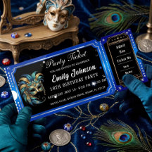 convites de ingressos do partido azul