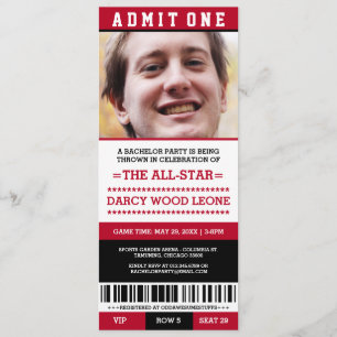 Convites de ingressos esportivos para despedida de