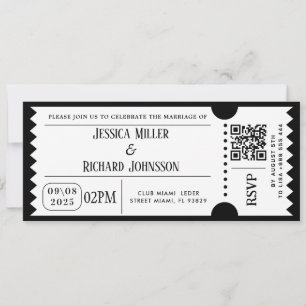 convites de ingressos para festa Black And Wait