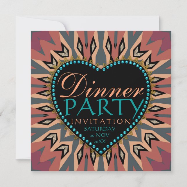Convites de Jantar com Amor Boêmio Terroso (Frente)