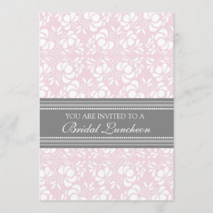 Convites de jantar de noivado em damasco cinza ros