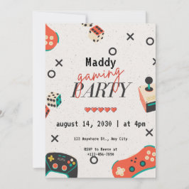 Convites De Jogo De Vídeo Para Festa de aniversári