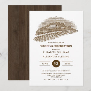 Convites de madeira do casamento do celeiro