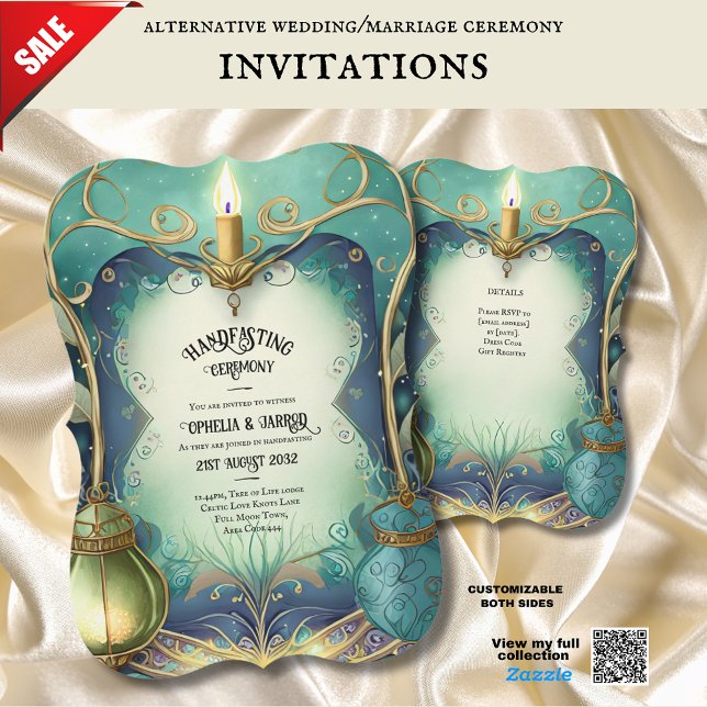 CONVITES DE MÃO DOURADOS ETEREAIS VERDE (Criador carregado)