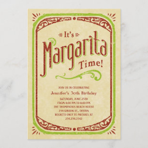 Convites de Margarita - Festa de Tequila na Praia