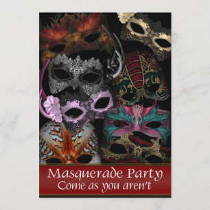 Convites de Máscara para Festa à Fantasia