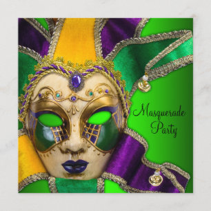 Convites de Máscaras da Festa de Gala Verde Roxo D