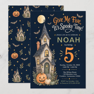 Convites Dê-me Cinco Aniversário Assustador de Halloween 5
