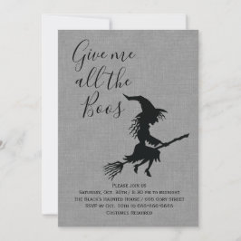 Convites Dê-me o Festa de Boos Linen Halloween