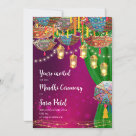 Convites de Mehndi & Convite para Noite de Mehndi 