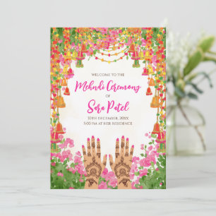 Convites de Mehndi & convites de Mehndi para casam