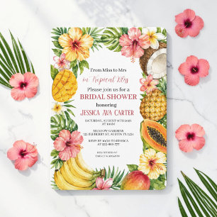 Convites De Miss a Mrs Chuveiro de Noiva de Frutas Tropicai