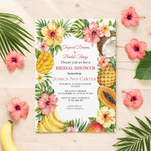Convites De Miss a Mrs Chuveiro de Noiva de Frutas Tropicai