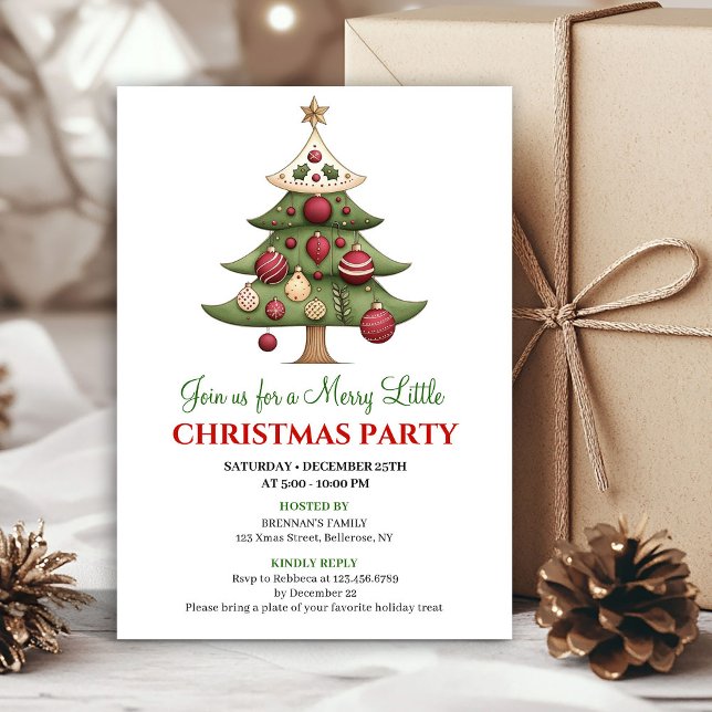 Convites de Natal árvore de Natal de designer eleg (Elegant designer Christmas tree Christmas gathering)