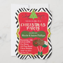 Convites de Natal Árvore Moderna e Cake Pops