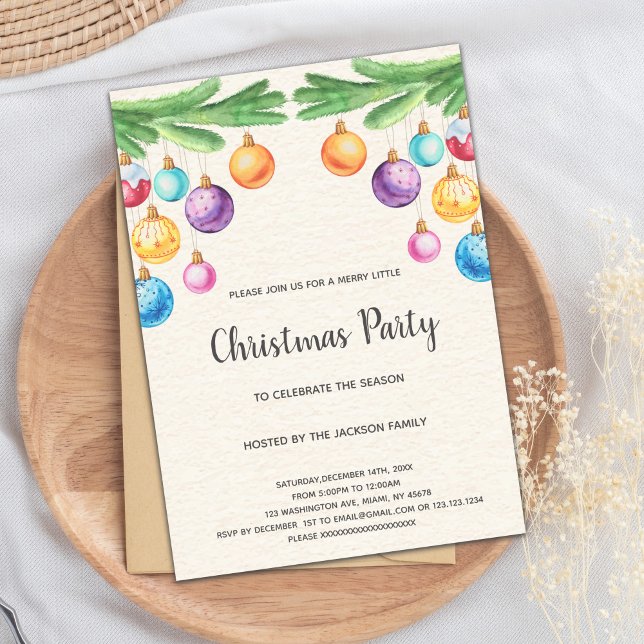 Convites de Natal Claros Laranja (Orange Light Christmas Invitations)