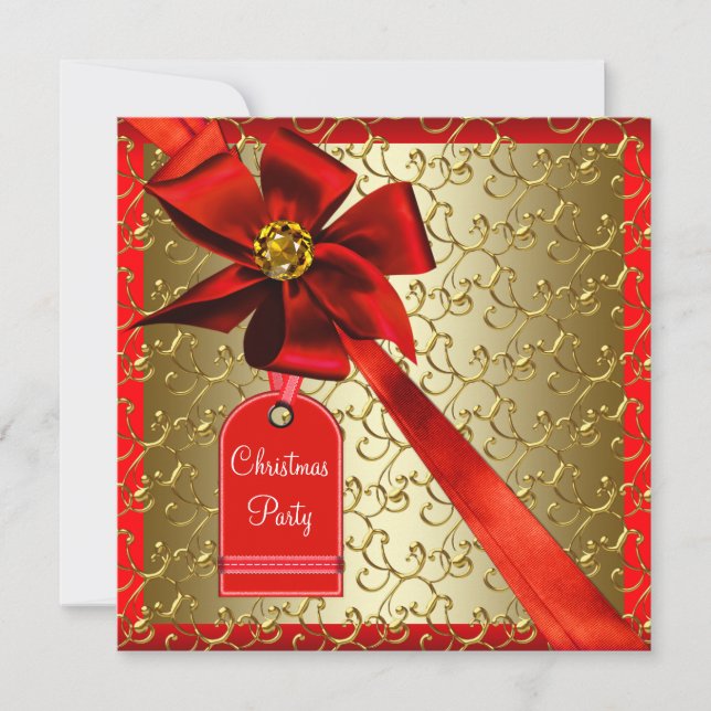 Convites de Natal Corporativos Red Gold (Frente)