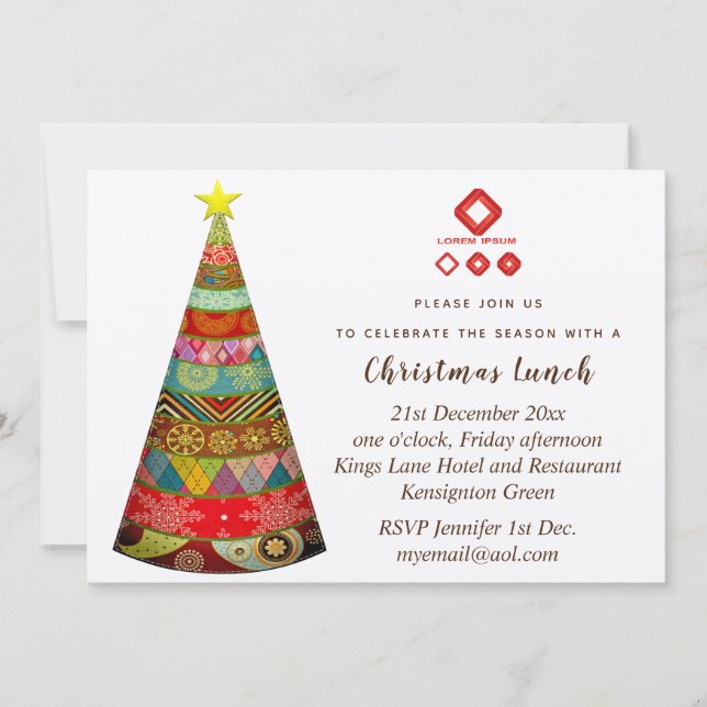 Convites de Natal Corporativos Russos Folkart (Frente)