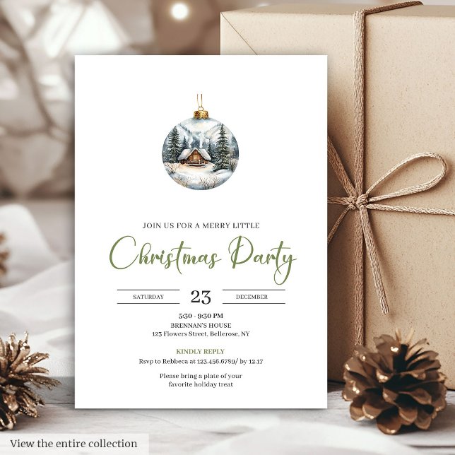 Convites de Natal de Cena de Inverno Boho Chic e A (Chic Boho Cozy Winter Scene Deer Christmas Invitation)