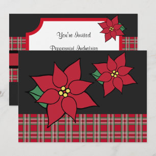 Convites de Natal de Poinsettia para Festa de Fim