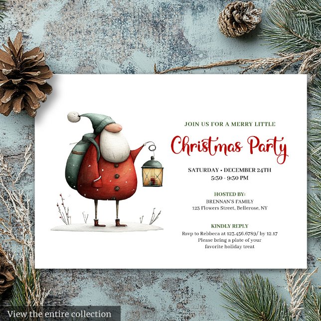 Convites de Natal Divertidos e na Moda do Papai No (Trendy Funny Santa Christmas Celebration Invitation)