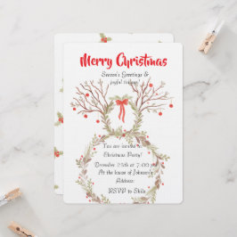 Convites de Natal em aquarela rústica e elegante