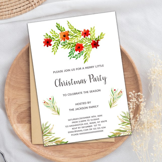 Convites de Natal Florais (Floral Christmas Invitations)