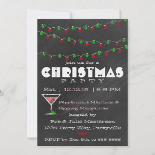 Convites de Natal para Martini Chalkboard