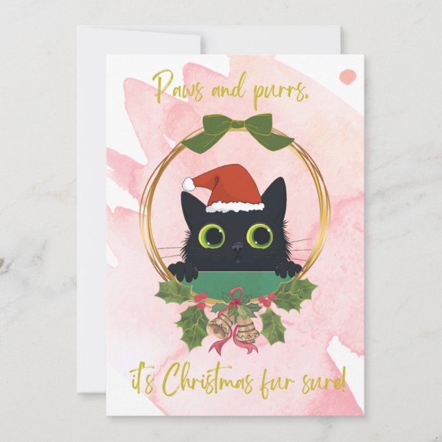 Convites de Natal para Paws e Puros Modernos (Frente)