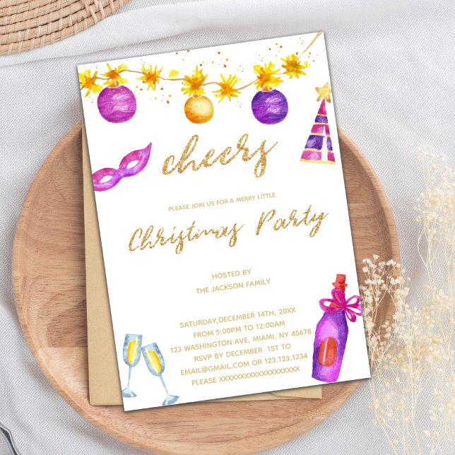 Convites de Natal Roxo (Purple Christmas Invitations)