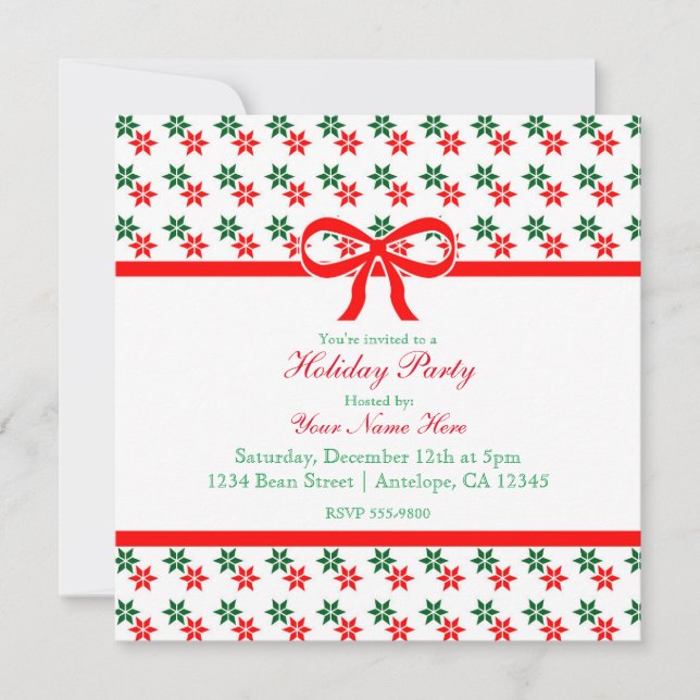 Convites de Natal Vintage Estrela de Natal Retro (Frente)