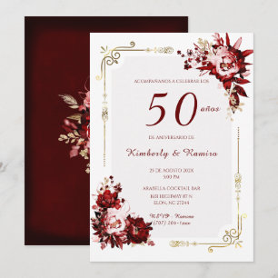Convites De Noiva 50 Aniversário com renda vintage