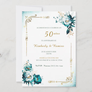 Convites De Noiva 50 Aniversário com renda vintage