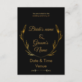 Convites de Noiva com Aneis de Ouro e Florais Eleg