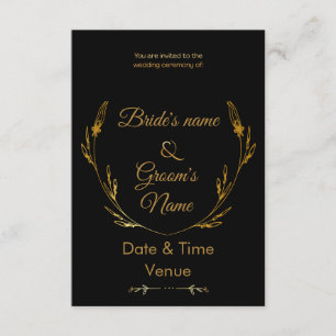 Convites de Noiva com Aneis de Ouro e Florais Eleg