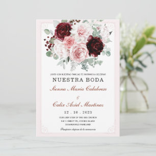 Convites De Noiva Floral Elegante Com Rosas