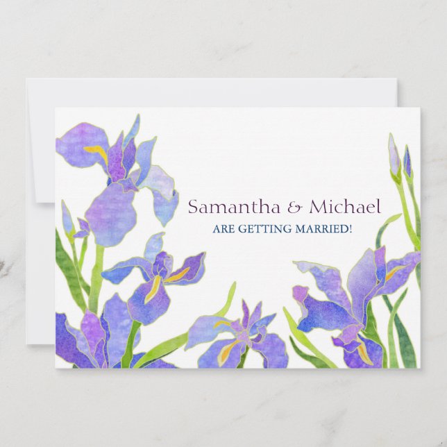 Convites de Noivado e Casamento Iris Save the Date (Frente)