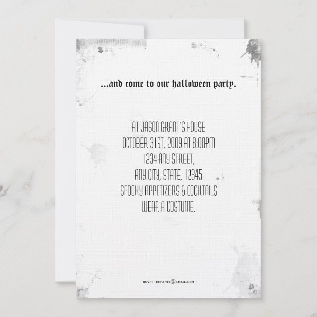 Convites Dê-nos um sinal de sua presença o Dia das Bruxas (Frente)