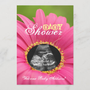 Convites De "O chá de fraldas do ultra-som da criança flo