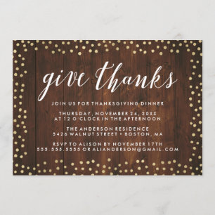 Convites Dê o comensal da acção de graças dos obrigados
