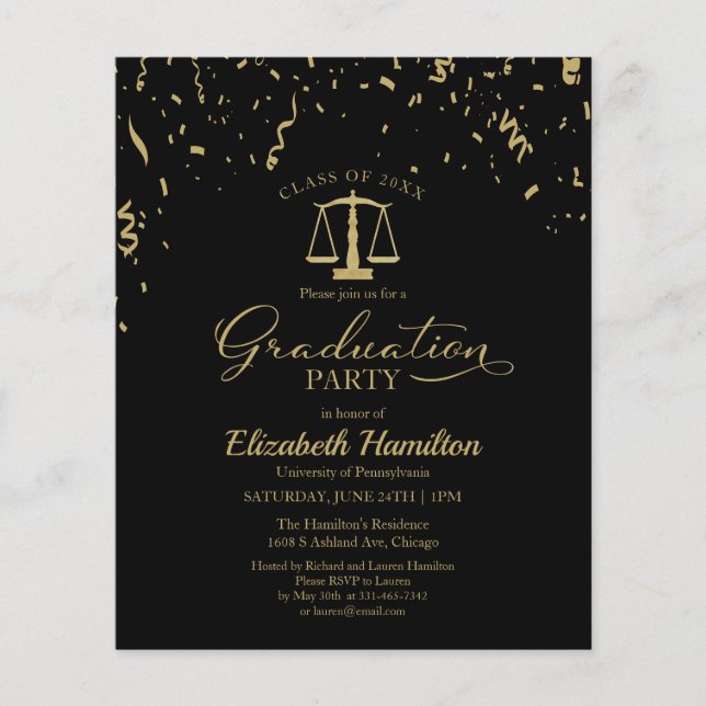 Convites de Orçamento para Festa de Formatura na F (Frente)