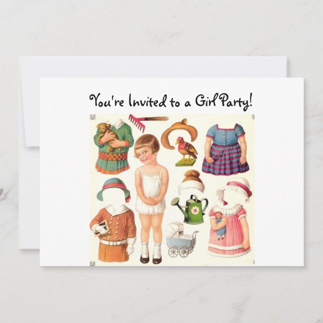 Convites de papel da boneca (Frente)