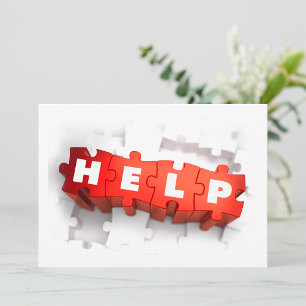Convites de Peças de Puzzle de Ajuda