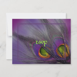 Convites de penas de pavão/cores psicodélicas