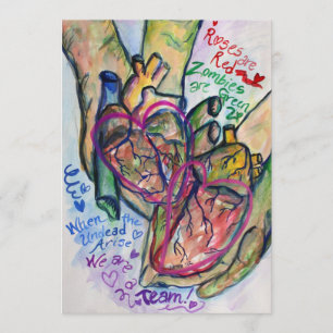 Convites de Pintura de Arte de Poema de Amor Zumbi