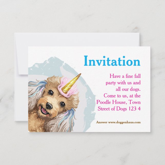 Convites de Poodle (Verso)