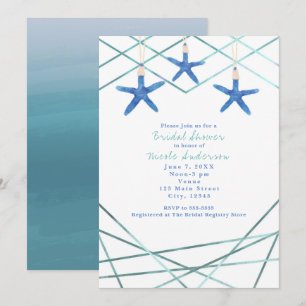 Convites de Praia Elegantes com Estrelas-do-Mar e 