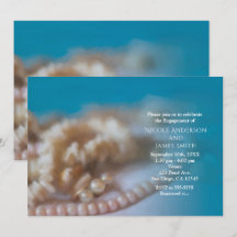 Convites de Praia Elegantes e Pintados com Conchas