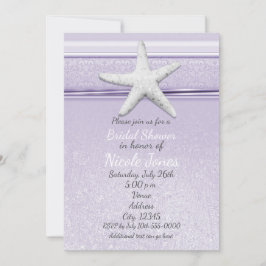 Convites de Praia Elegantes Roxo Lavanda Estrela-d