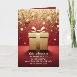 Convites de Presente de Natal em Ouro The Real Gif